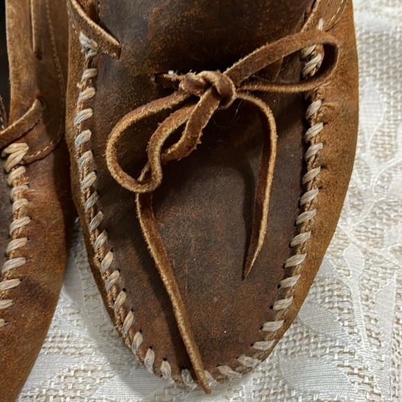 Minnetonka Chestnut Suede Brushed Suede Driving Moccasins Loafers Size 11.5 - Picture 2 of 15